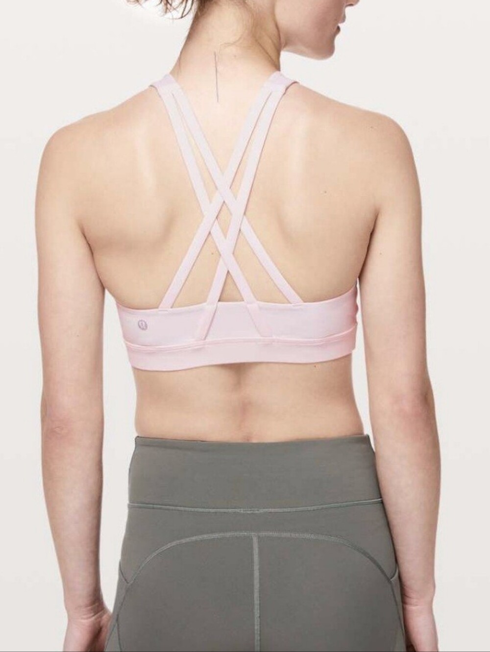 Lululemon Energy High Neck Pink Glow Sport Bra